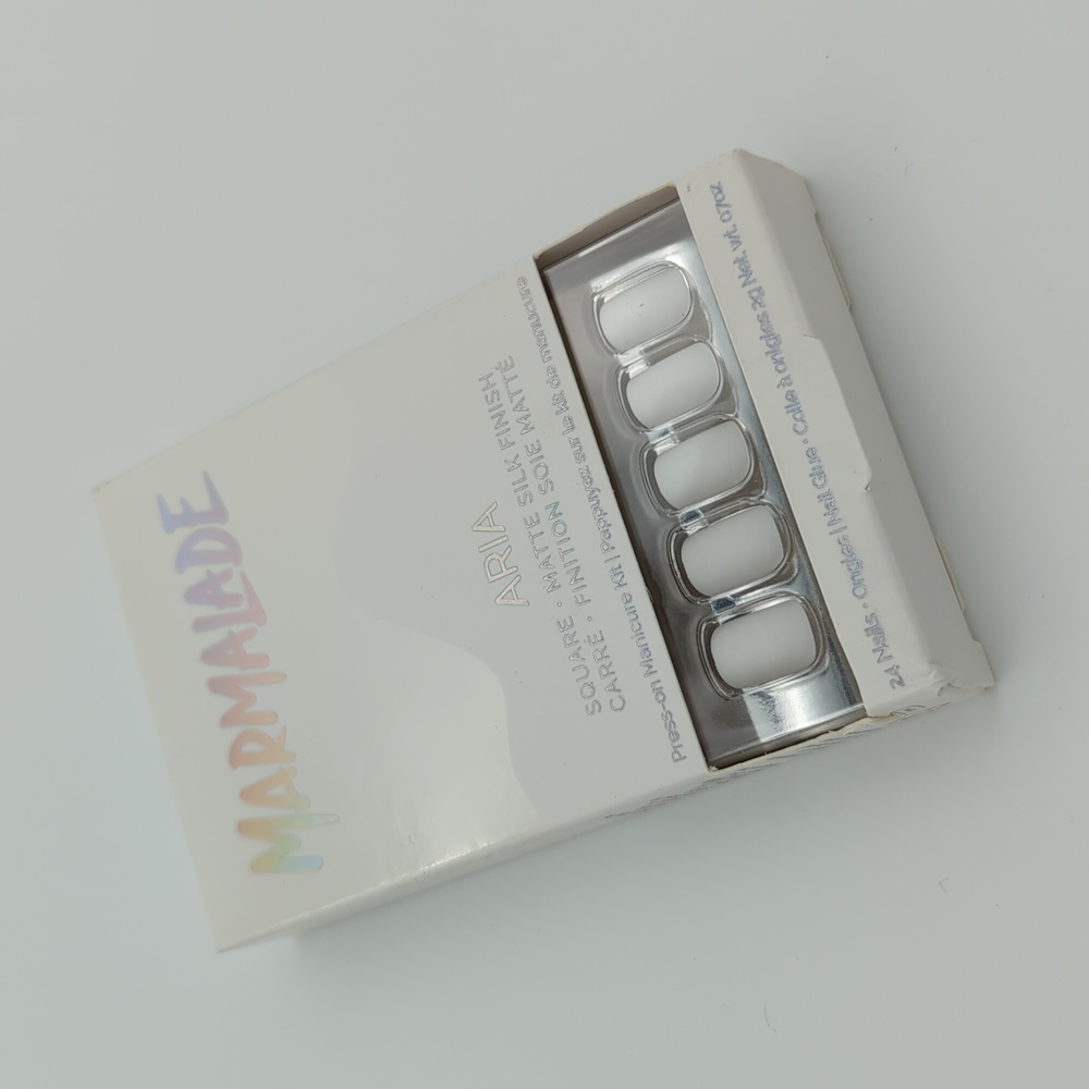 Marmalade - Aria Square Press-On Nails (White)
